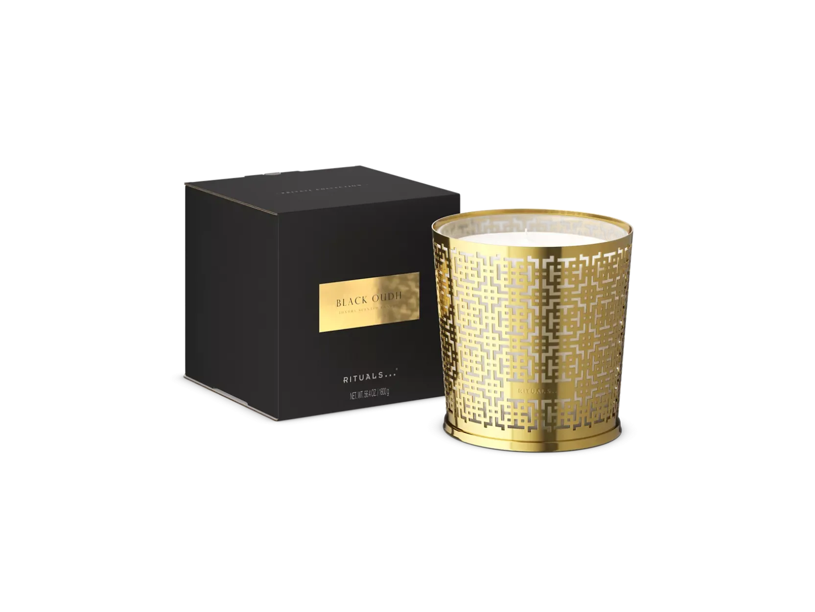 Large Black Oudh Scented Candle With Metal Sleeve>Rituals Store